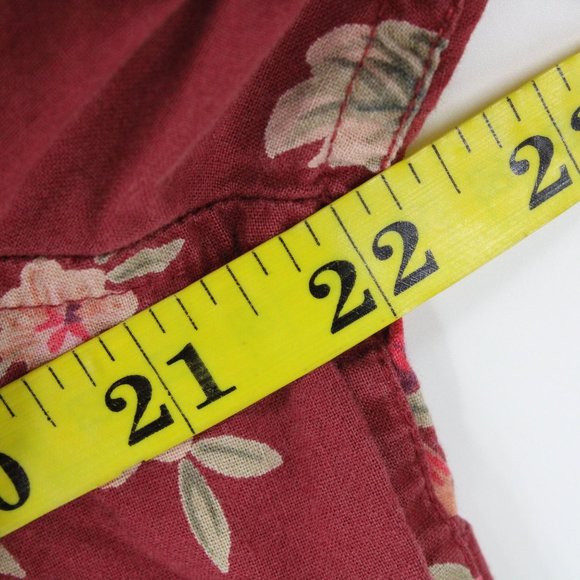 Gloria Vanderbelt Shirt Womens Red Floral Button Down Long Sleeve Collared L - Picture 7 of 8